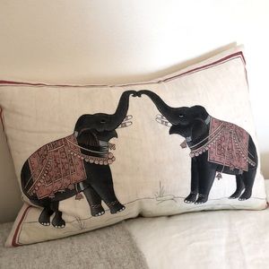 John Robshaw decorative pillow w/ elephants